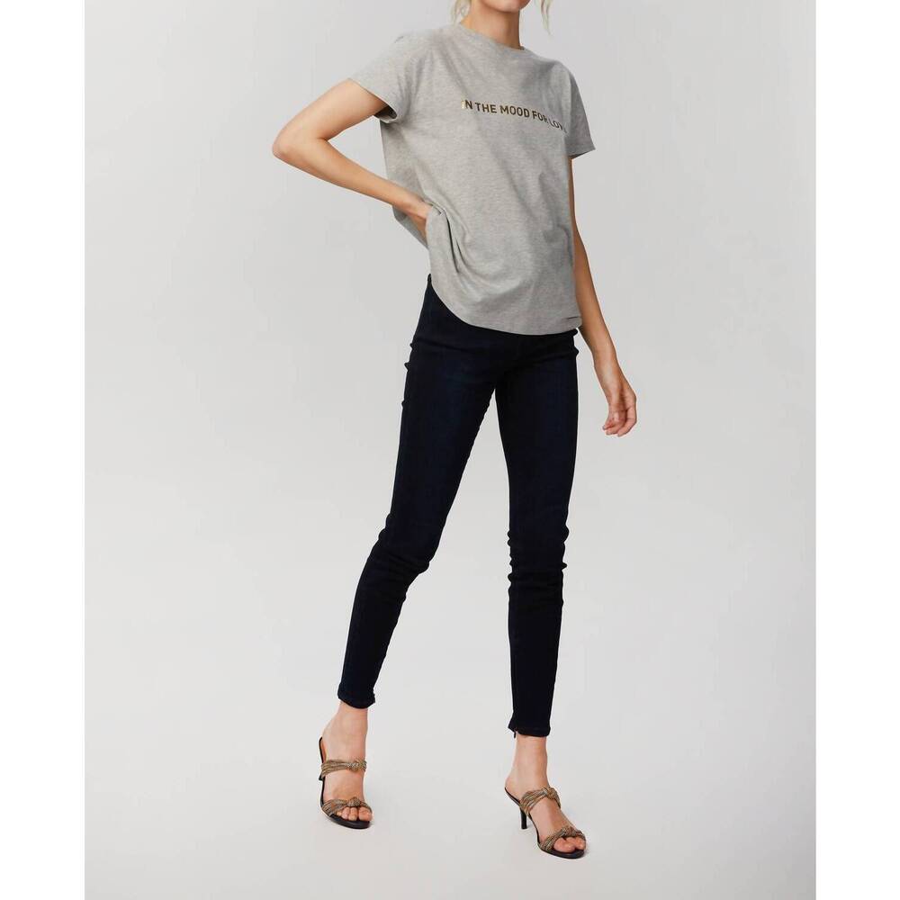 NEW IN THE MOOD FOR LOVE ana t-shirt top in grey/gold